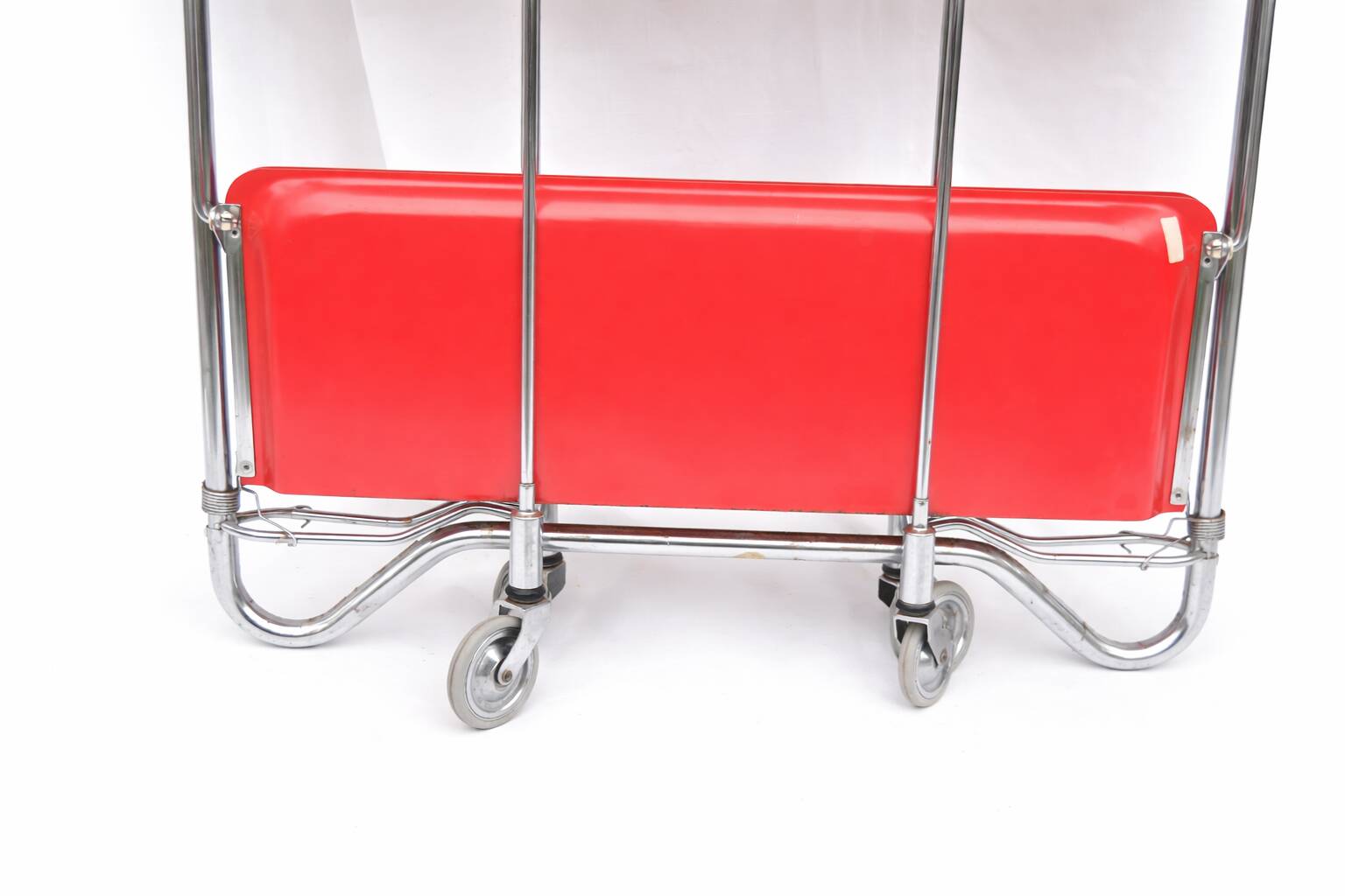 Table bar pliante en métal et panneau composite Dinett, rouge