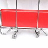 Table bar pliante en métal et panneau composite Dinett, rouge