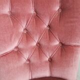 Fauteuil crapaud rose poudré