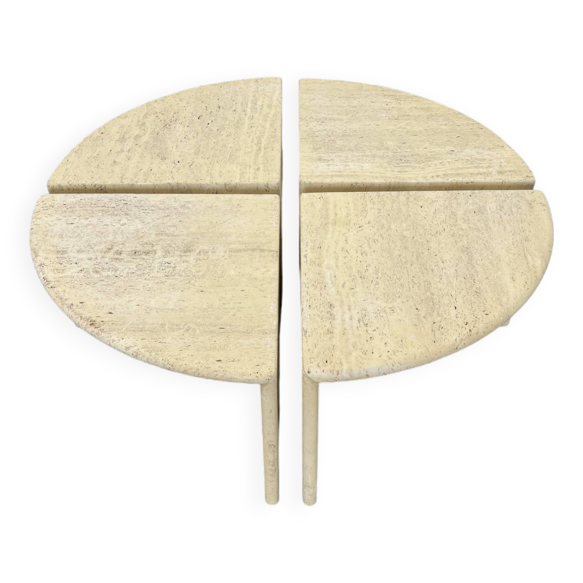 Italian Travertine Coffee or Side Tables, 1970s, Set of 4