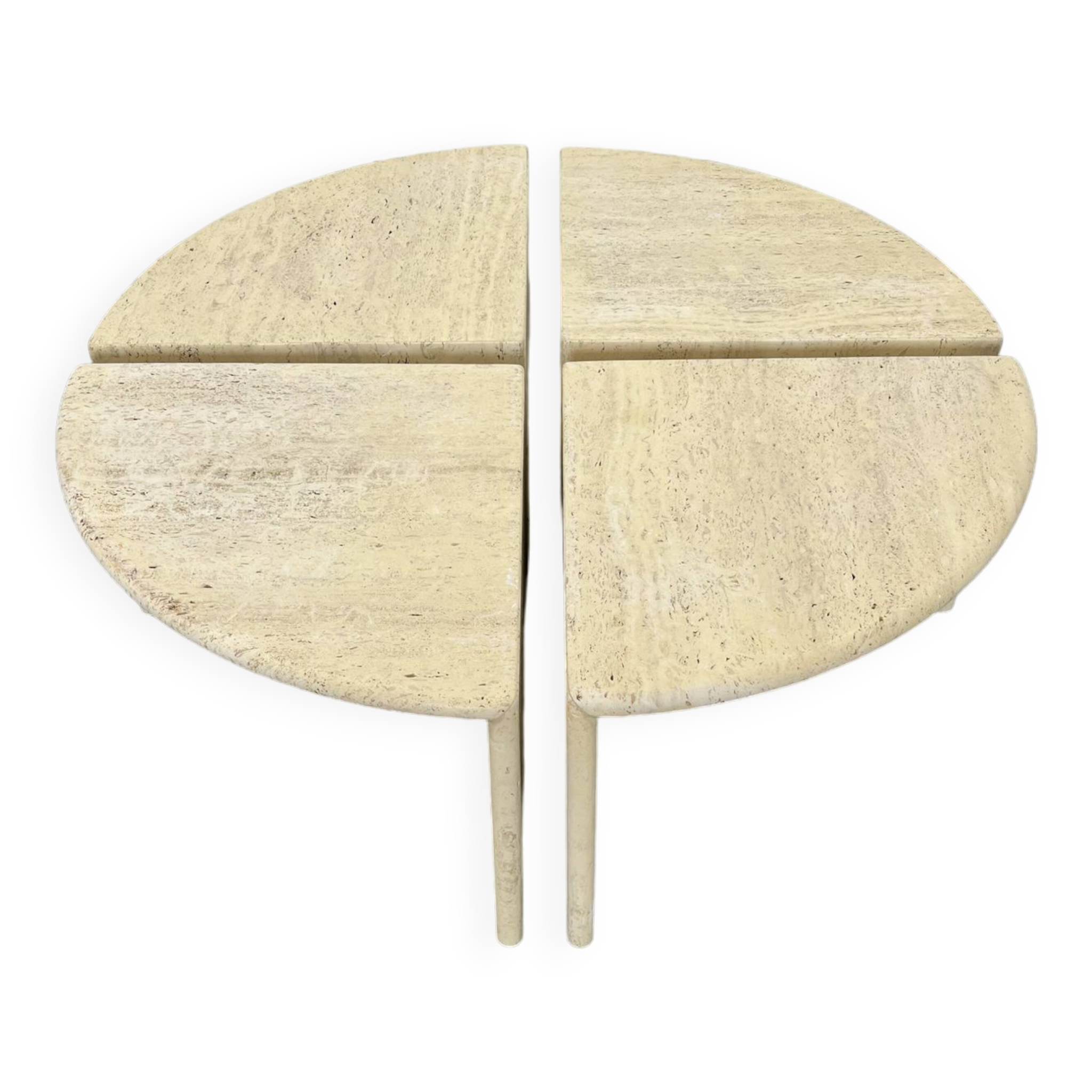 Tables Basses ou d'Appoint en Travertin, Italie, 1970s, Set de 4