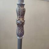 Large vintage floor lamp with fringed shade - retro chic style
