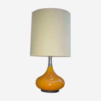 Lampe Doria vintage en verre orange et tissu des années 1970