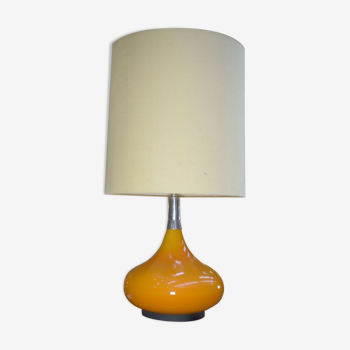 Vintage Doria lamp in orange glass and fabric from the 1970s