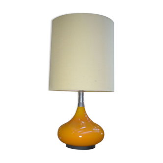 Lampe Doria vintage en verre orange et tissu des années 1970