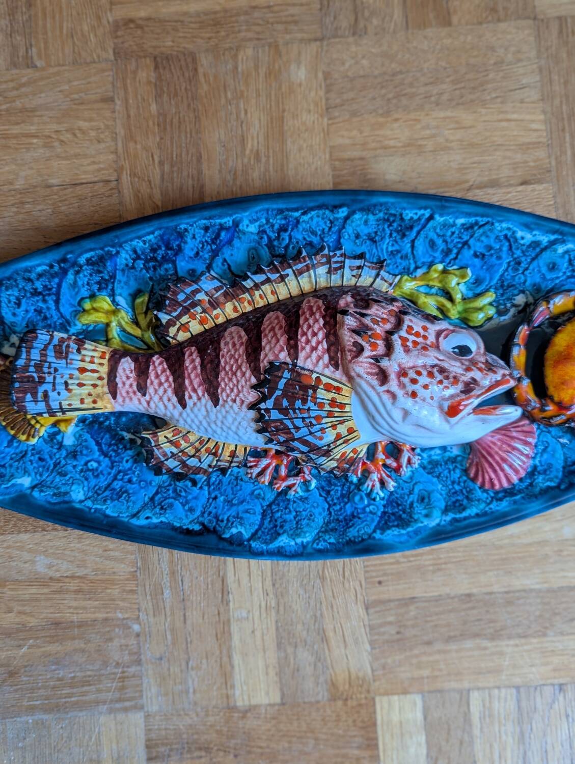"Palissy" slip wall plate