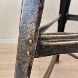 Tabouret de bar industriel vintage en bois et métal