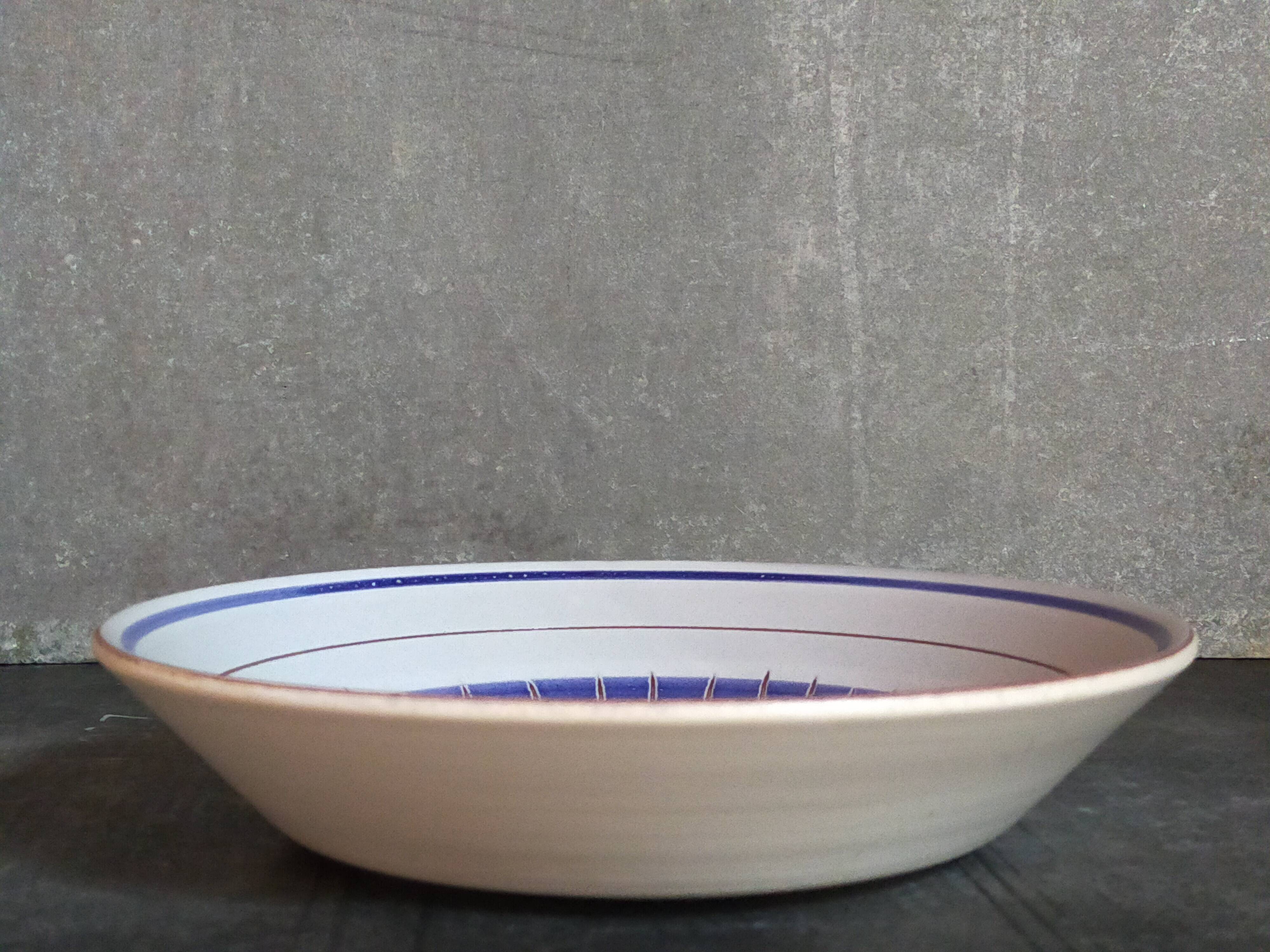 Five vintage MBFA PORNIC ceramic soup plates Daphné service