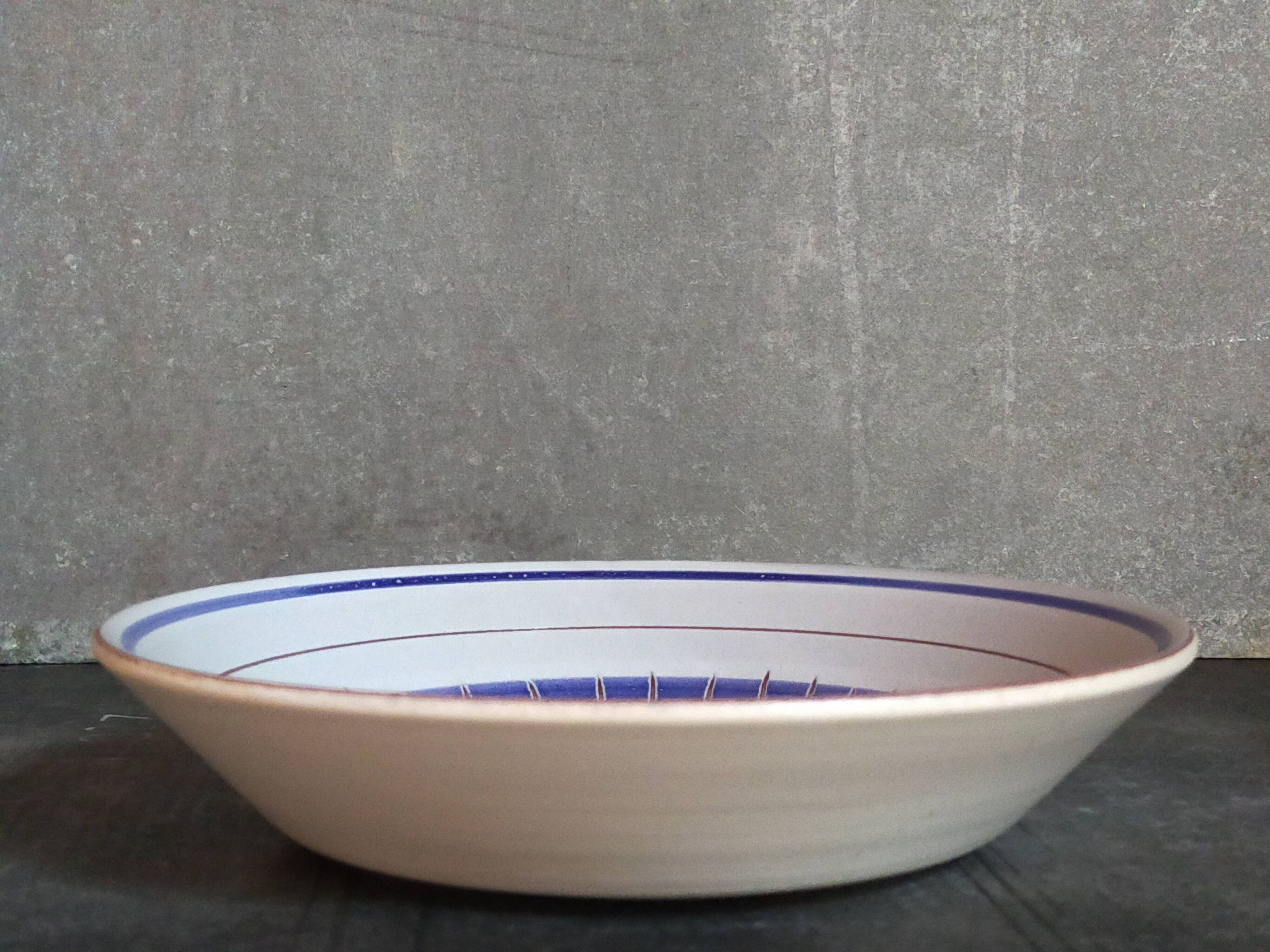 Cinq assiettes creuses céramiques M.B.F.A  PORNIC vintages service Daphné