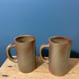 Pair of vintage stoneware mugs