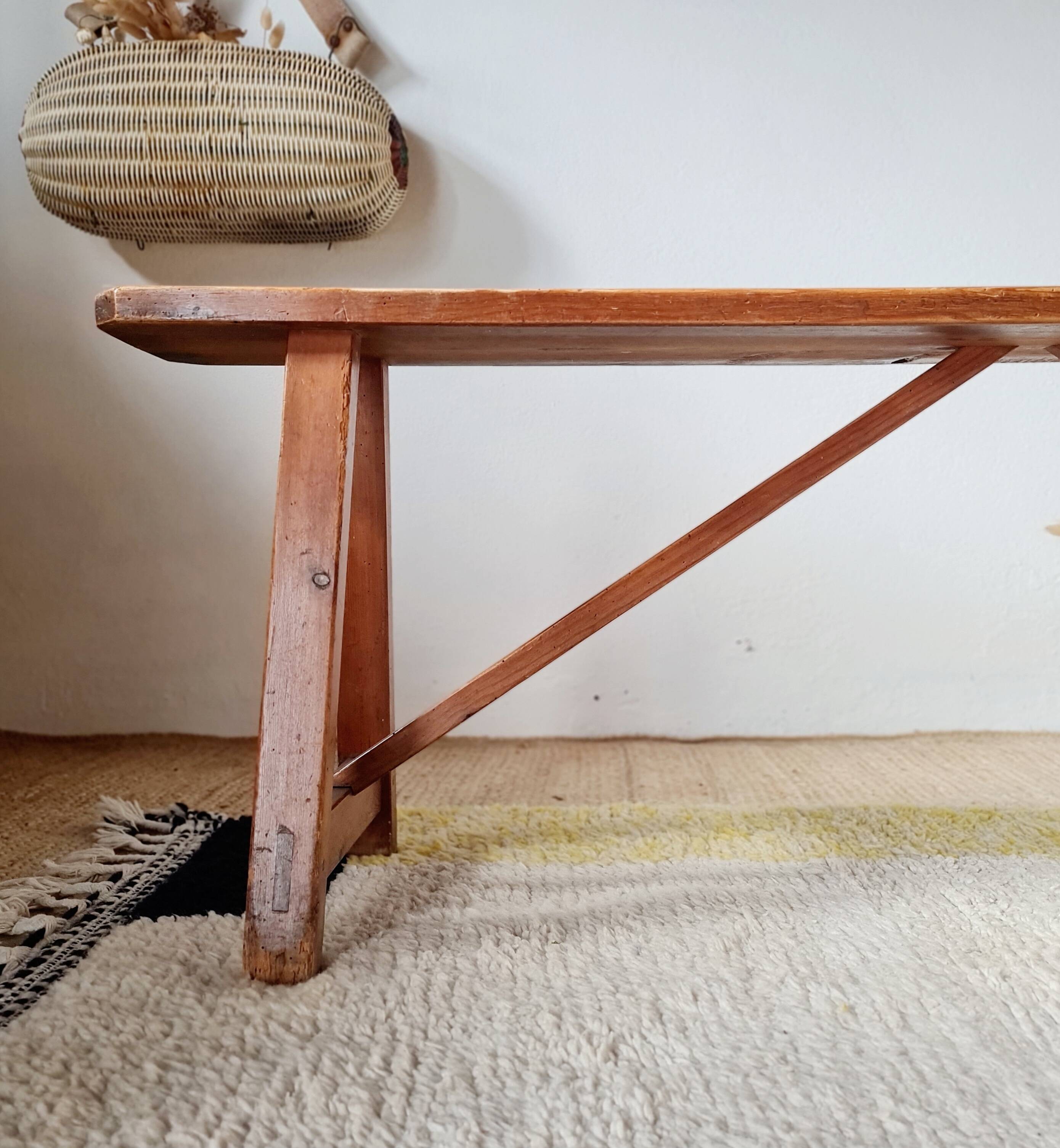 Old wooden farm bench L140cm