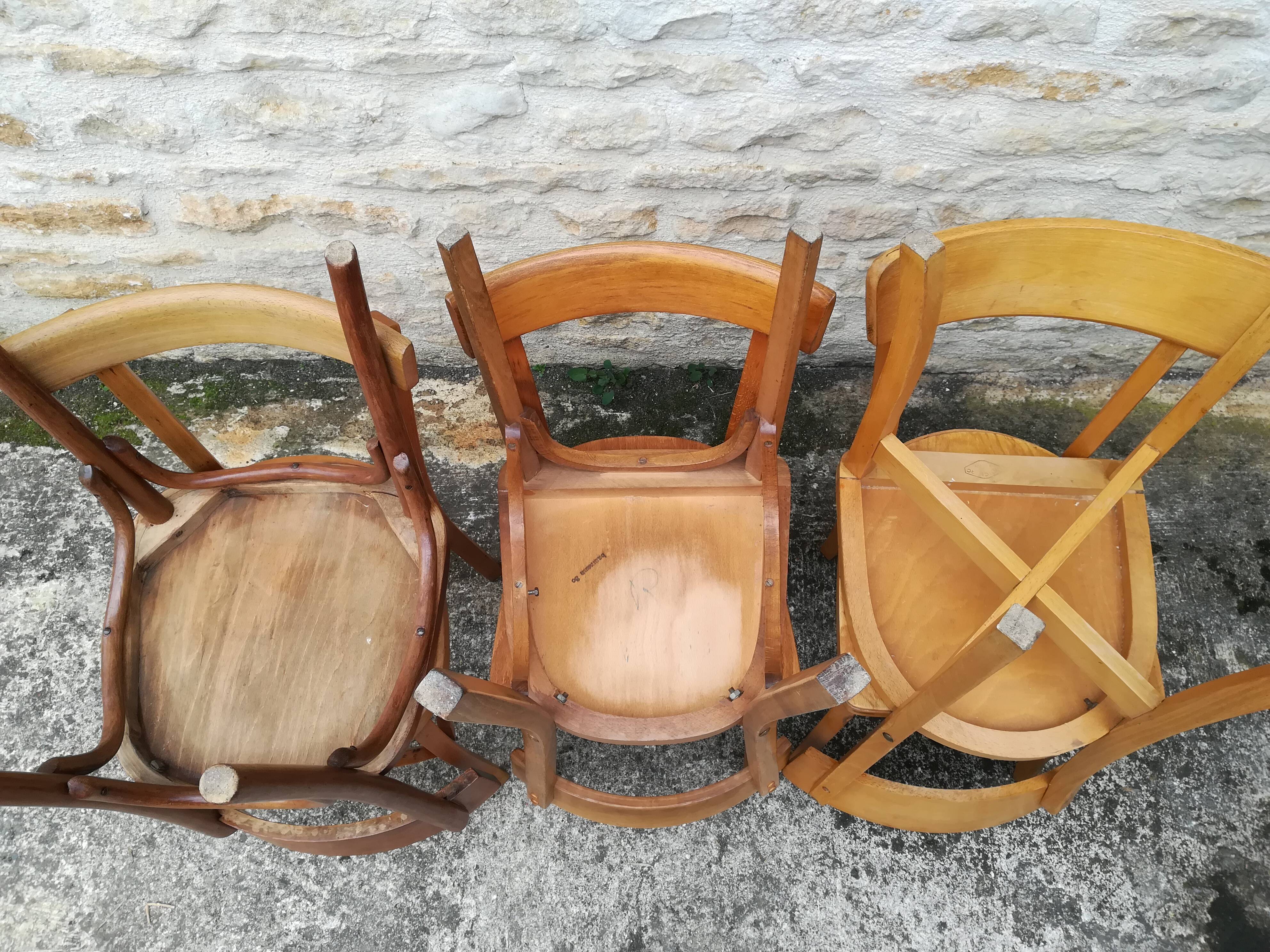 Mismatched bistro chairs