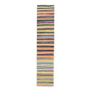 1970s Vintage Turkish Oushak Handmade Wool Cotton Yellow Runner Rug 65x318