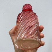 Old bottle pink Baccarat ancient crystal perfume / toilet accessory