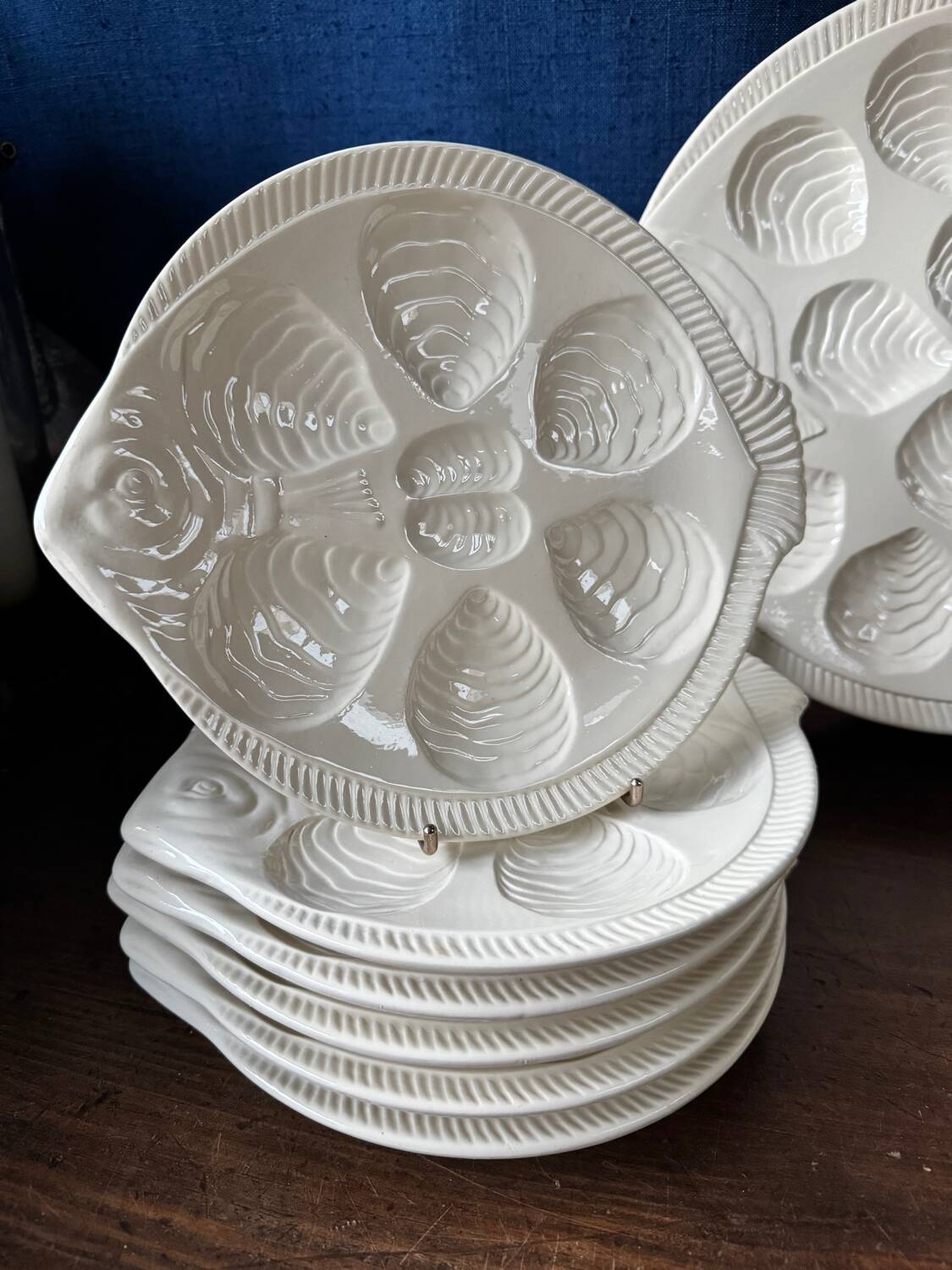 Rare Art Deco turbo oyster set Boch La Louvière 1920