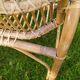 Vintage rattan basket bench