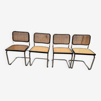 Serie of 4 Cesca B32 chairs by Marcel Breuer