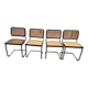 Serie of 4 Cesca B32 chairs by Marcel Breuer