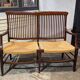 English mahogany straw bench