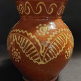 Varnished terracotta jug from Portugal, early 20th century.