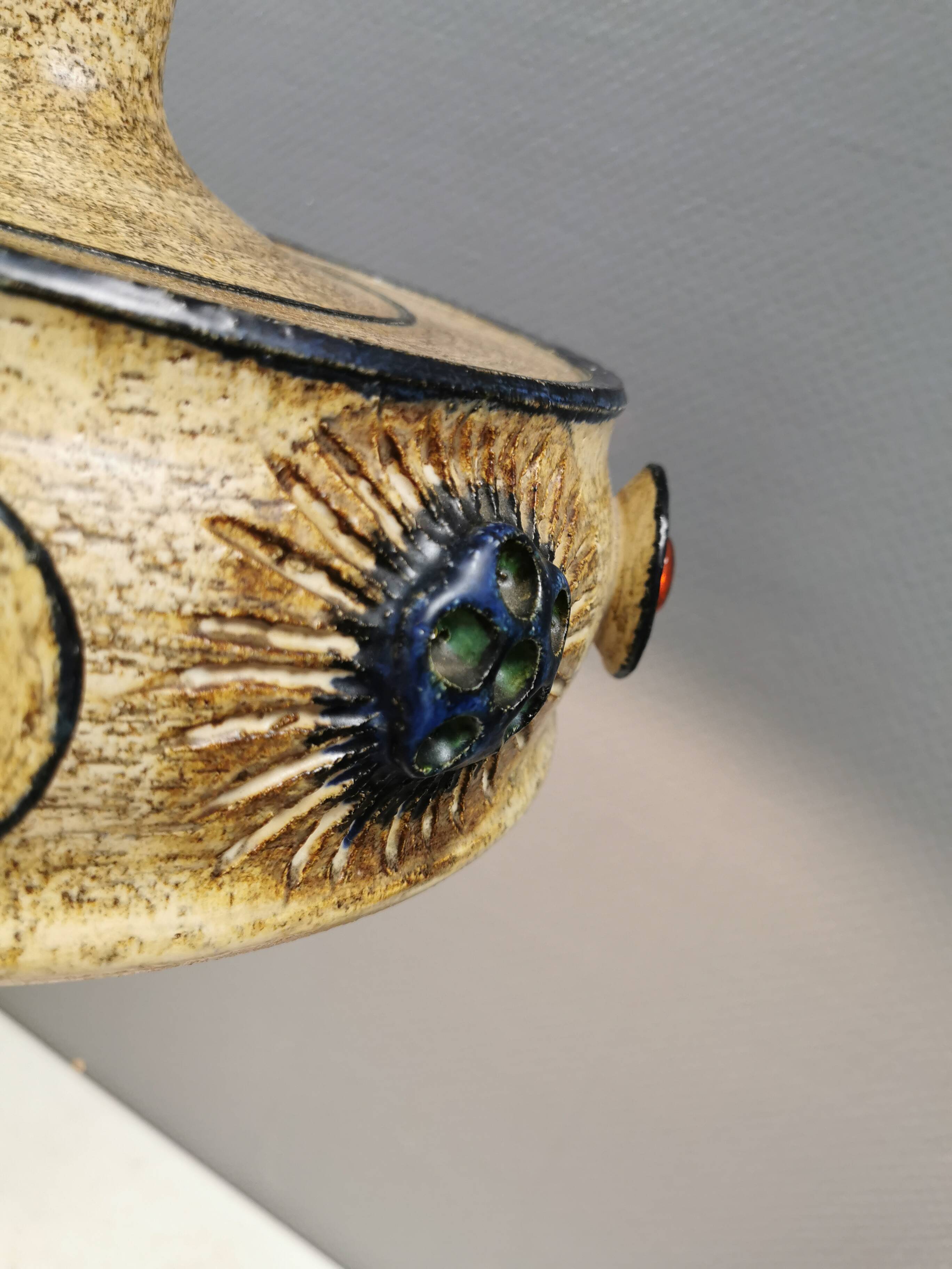 Ceramic hanging lamp by Jette Hellerøe for Axella Denmark, 1970s