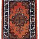 Tapis vintage du Moyen-Orient Hamadan fait main en laine – 41 x 58 cm années 1970