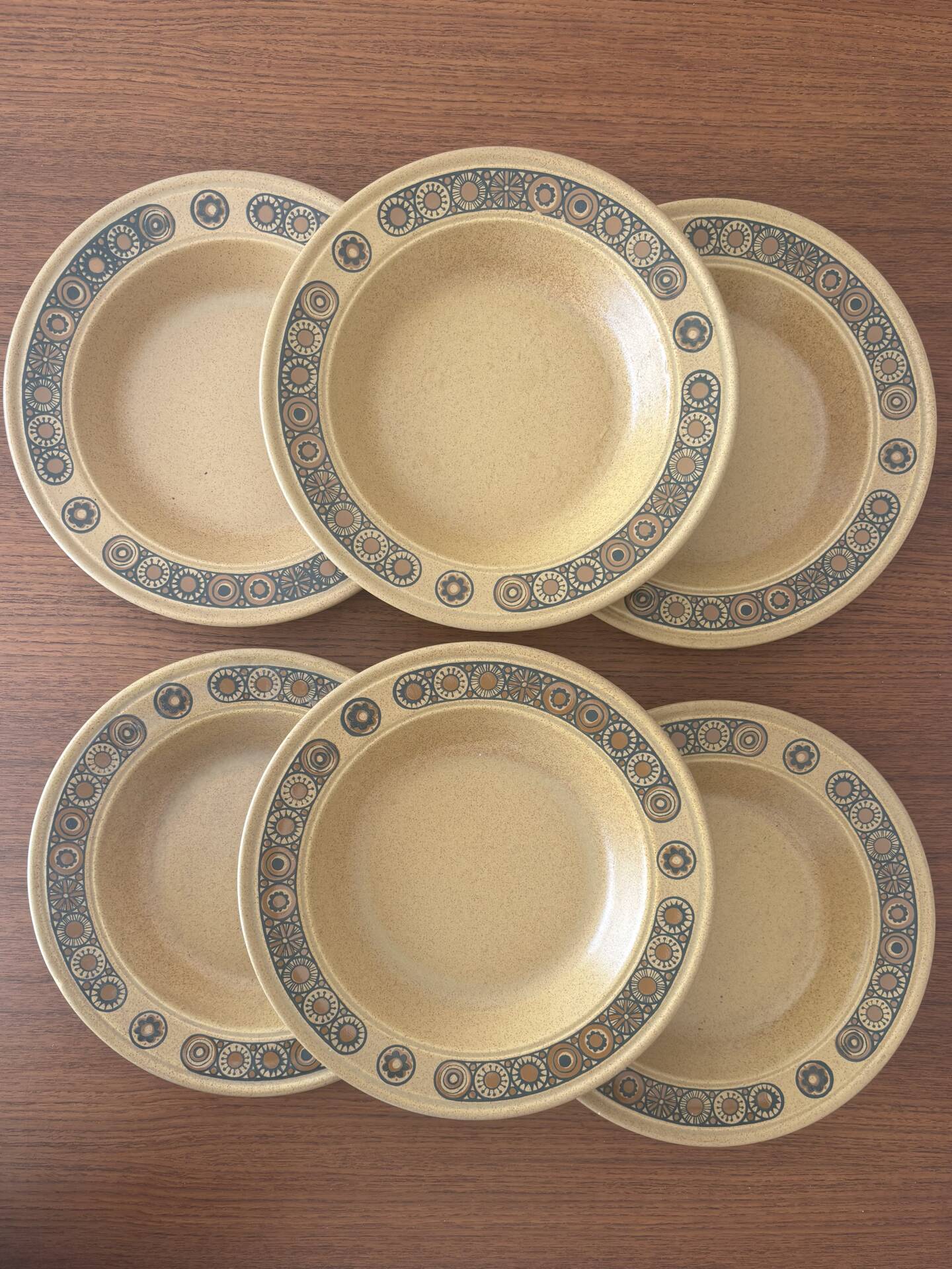 6 assiettes creuses Kiln Craft Bacchus | Grès anglais Staffordshire