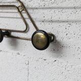Vintage 1960s golden brass wall coat rack