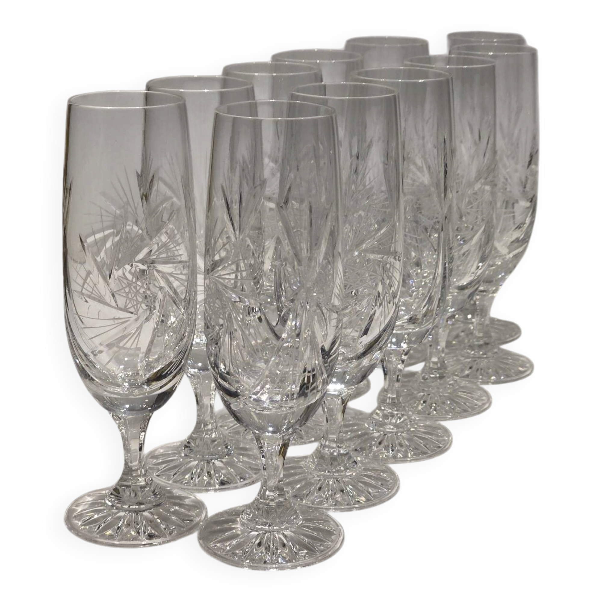 Champagne flutes in Bohemian crystal