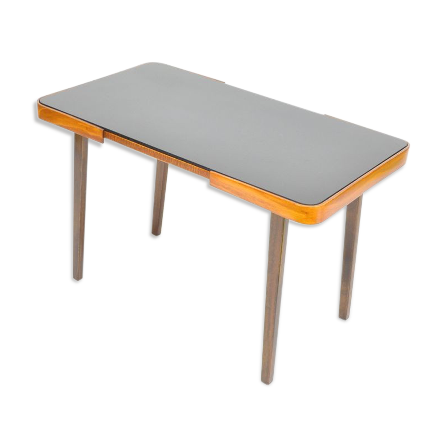 With 70 years black glass coffee table