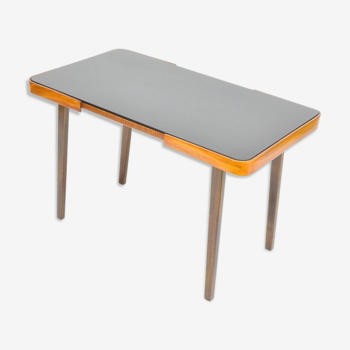 Table basse avec verre noir années 70