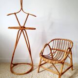 Children's rattan coat rack