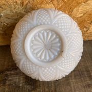 Vintage White Opaline Ball Box #C894