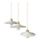 Lot de 3 suspensions vintage en opaline blanche, dont 2 festonnées et 1 lis