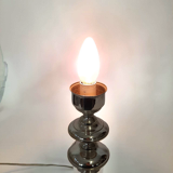 Three vintage bedside lamps in silver