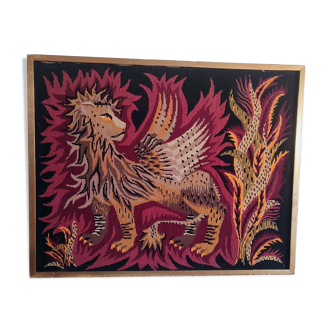 Tapisserie en coton lion ailé