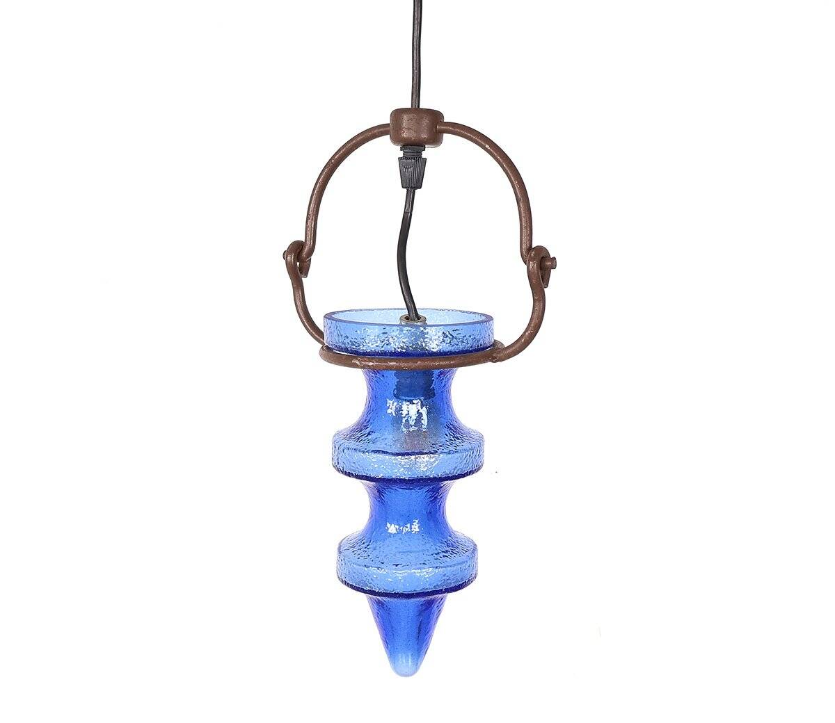 Stalactite blue glass pendant lamp by Nanny Still for Raak, 1960s