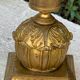 Very original old candlestick, chiseled with its gold patinated foliage