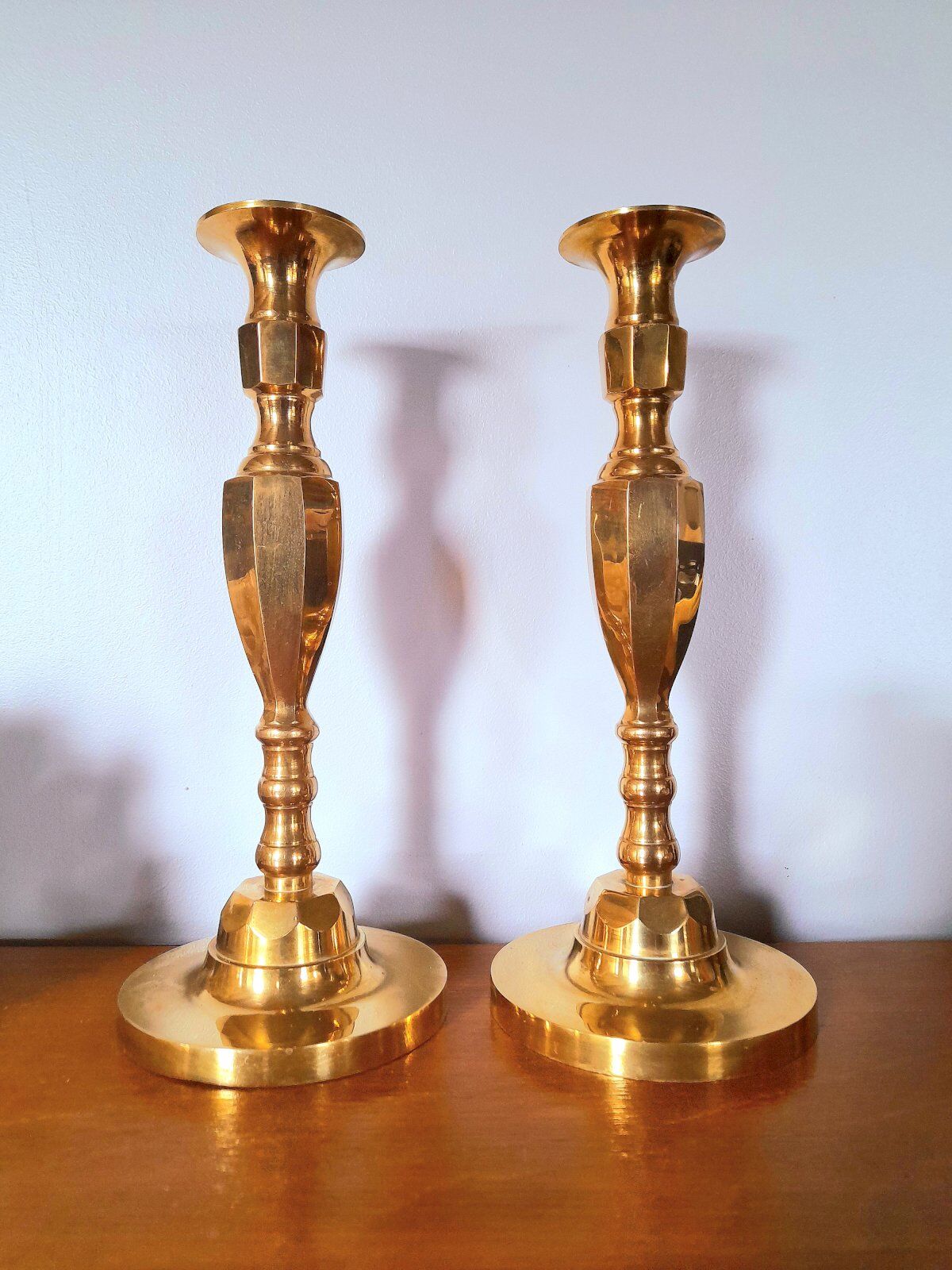 Pair of brass candlesticks