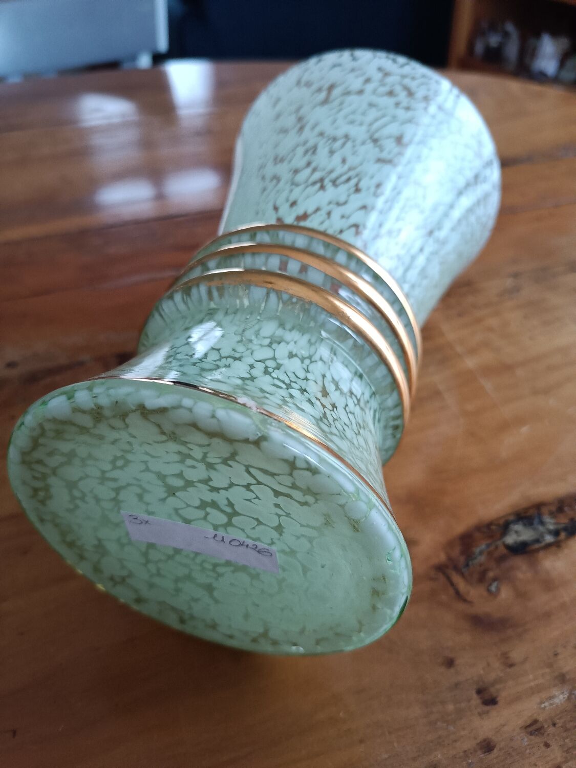 Art Deco vase in the style of Clichy Green