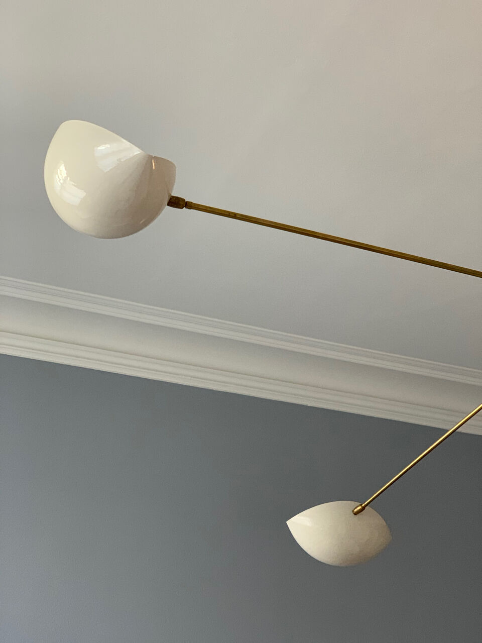 Brass ceiling lamp, Italy, 1950s