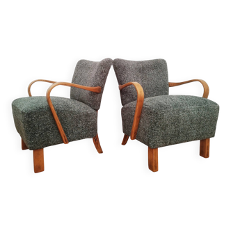 Fauteuils H 237 de J. Halabala pour Up Závody, Tchécoslovaquie, années 1960, lot de 2