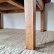 Low farmhouse table in honey pine wood with drawer, L96cm