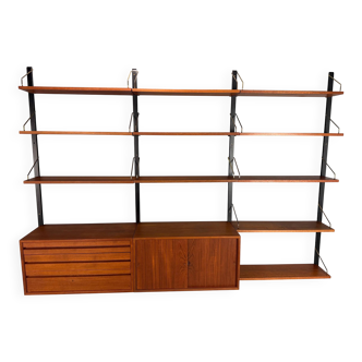 Étagère murale modulaire en teck de style moderne du milieu du siècle, conçue par Poul Cadovius pour Cado, 1960