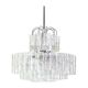 Superb glass tube chandelier in Murano ice by Doria, Germany, 1960s.