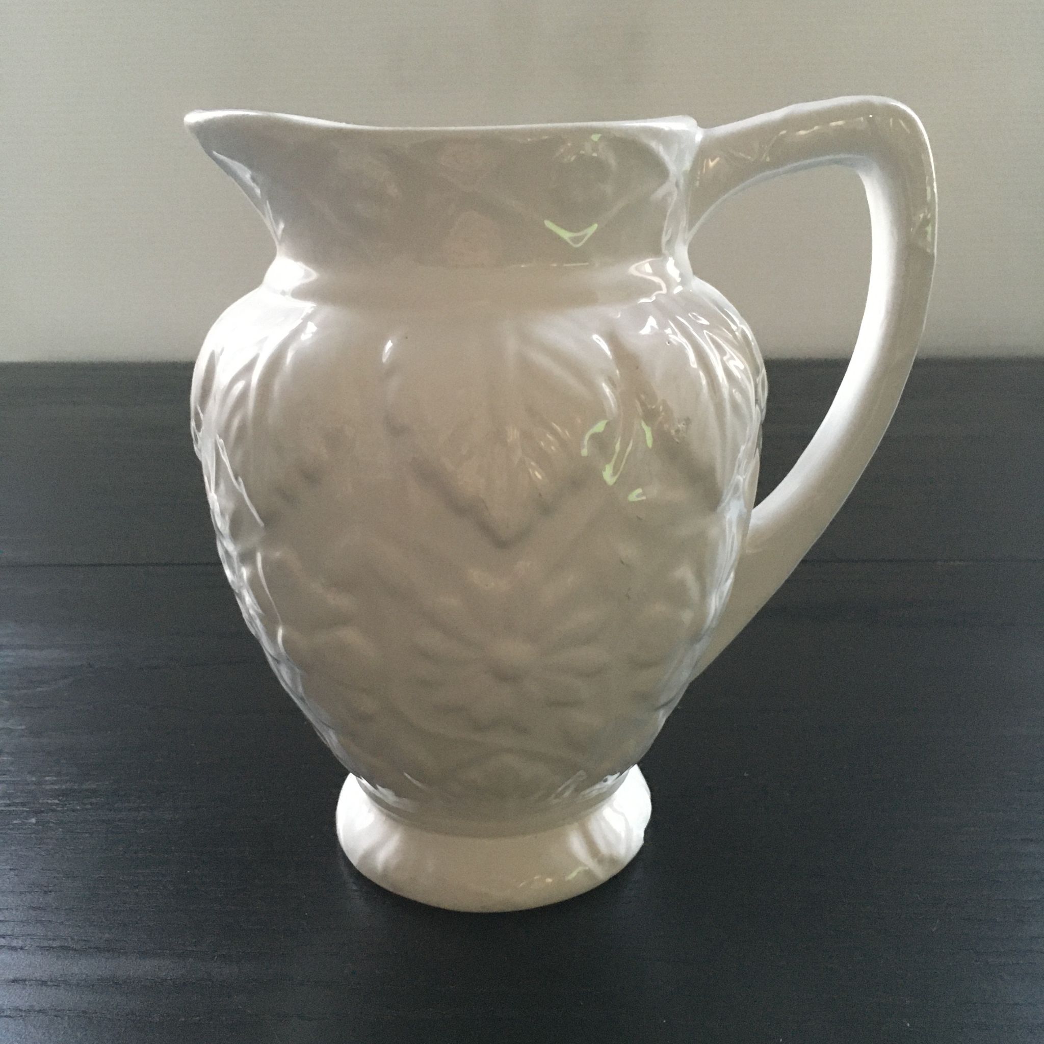 White slipware pitcher
