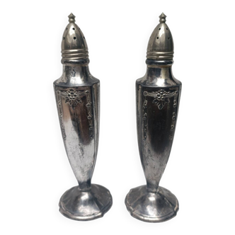 Silver-plated salt and pepper shakers