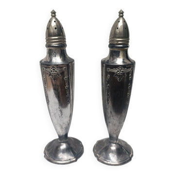 Silver-plated salt and pepper shakers