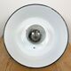 White Enamel and Cast Iron Industrial Pendant Light with Glass Cover, 1960s