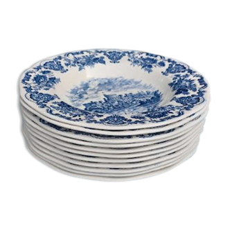 11 assiettes creuses porcelaine anglaise